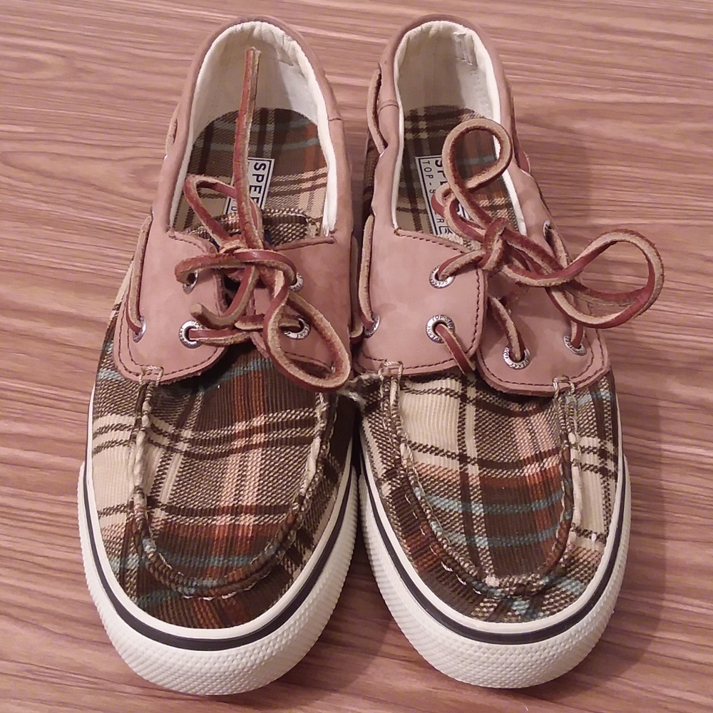Sperry Top Sider Women's Brown Plaid Shoes 6.5 - Picture 2 of 6